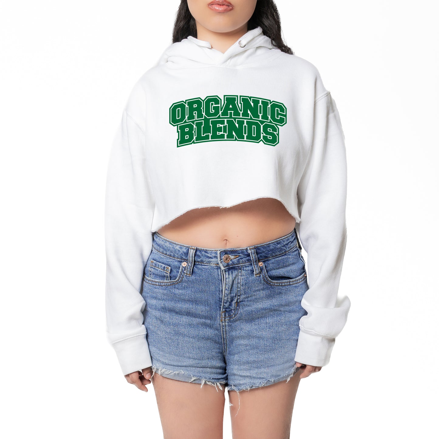ORGANIC PULL OVER CROPPED HOODIE